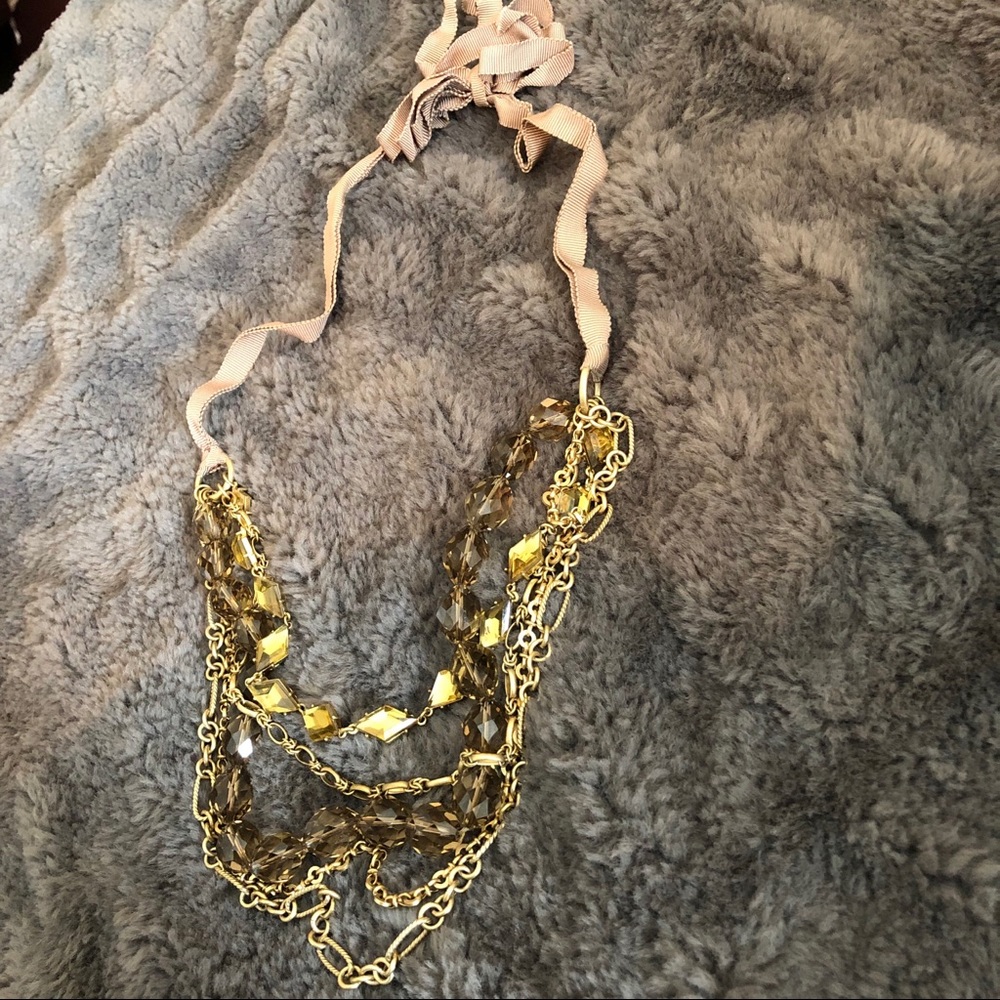 ✨Statement Necklace with Ribbon Tie✨
